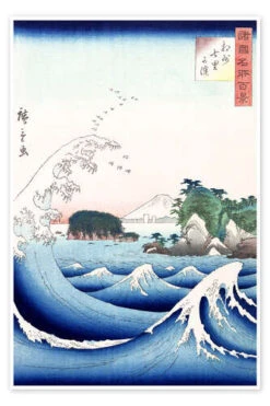 Seven-Mile Beach In Sagami Province Utagawa Hiroshige Plakat 20 X 30 Cm Billedramme