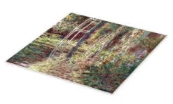 Den Japanske Bro Over åkandedammen, Lyserød Harmoni Claude Monet Plakat 30 X 30 Cm Billedramme -POSTERLOUNGE Salg 125652 poster pds l