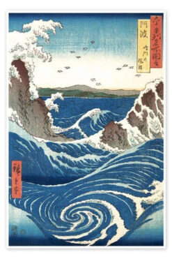 Naruto Whirlpool, Awa Province Utagawa Hiroshige Plakat 20 X 30 Cm Billedramme