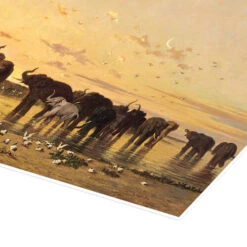 African Elephants Charles Emile De Tournemine Plakat 40 X 20 Cm Billedramme -POSTERLOUNGE Salg 127648 poster empCorner l