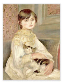 Child With Cat (Julie Manet) Pierre-Auguste Renoir Plakat 30 X 40 Cm Billedramme