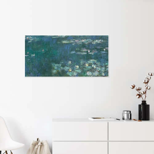Åkander, Grønne Refleksioner II Claude Monet Plakat 40 X 20 Cm Billedramme 6 Åkander, Grønne Refleksioner II Claude Monet Plakat 40 X 20 Cm Billedramme - Billede 4
