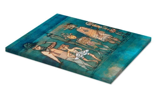 Masks Paul Klee Lærredsbillede 20 X 30 Cm Billedramme 4 Masks Paul Klee Lærredsbillede 20 X 30 Cm Billedramme - Billede 2