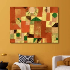 Sonnengold Paul Klee Lærredsbillede 30 X 20 Cm Billedramme -POSTERLOUNGE Salg 162462 canvas room cubism l