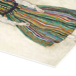 Portrait Of The Artist's Wife, Standing (Edith Schiele In Striped Dress) Egon Schiele Plakat 20 X 30 Cm Billedramme -POSTERLOUNGE Salg 229343 poster empCorner l