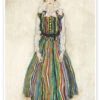 Portrait Of The Artist's Wife, Standing (Edith Schiele In Striped Dress) Egon Schiele Plakat 20 X 30 Cm Billedramme -POSTERLOUNGE Salg 229343 poster l