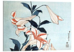 Trumpet Lilies Katsushika Hokusai Galleritryk 30 X 20 Cm Billedramme