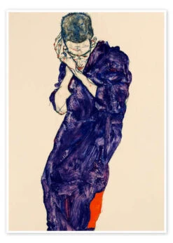 Young Man In Purple Robe With Clasped Hands Egon Schiele Plakat 30 X 40 Cm Billedramme