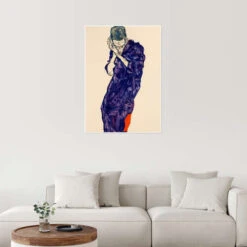 Young Man In Purple Robe With Clasped Hands Egon Schiele Plakat 30 X 40 Cm Billedramme -POSTERLOUNGE Salg 310791 poster room purple l