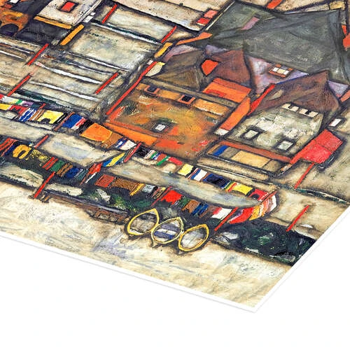 Houses With Laundry (Suburb II) Egon Schiele Plakat 40 X 30 Cm Billedramme 5 Houses With Laundry (Suburb II) Egon Schiele Plakat 40 X 30 Cm Billedramme - Billede 3