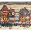Houses With Laundry (Suburb II) Egon Schiele Plakat 40 X 30 Cm Billedramme -POSTERLOUNGE Salg 313986 poster l