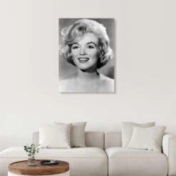 Marilyn Monroe Smiling Akrylbillede 20 X 30 Cm Billedramme -POSTERLOUNGE Salg 318423 acrylic glass room black and white l