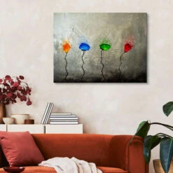 Four Flowers Yannick Leniger Lærredsbillede 30 X 20 Cm Billedramme -POSTERLOUNGE Salg 329134 canvas room landscape format l
