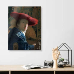 Pigen Med Den Røde Hat Jan Vermeer Galleritryk 20 X 30 Cm Billedramme -POSTERLOUNGE Salg 369684 gallery print room fashion l