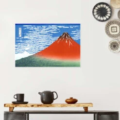 Fine Wind, Clear Morning (Red Fuji) Katsushika Hokusai Plakat 30 X 20 Cm Billedramme -POSTERLOUNGE Salg 374353 poster room oriental flair l