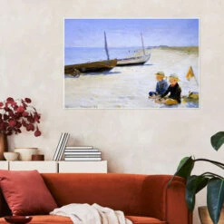 To Drenge Siddende I Solskinnet På Skagen Strand Peder Severin Krøyer Plakat 30 X 20 Cm Billedramme -POSTERLOUNGE Salg 383656 poster room landscape format l
