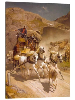 The Gotthard Post, 1873 Rudolf Koller Galleritryk 20 X 30 Cm Billedramme