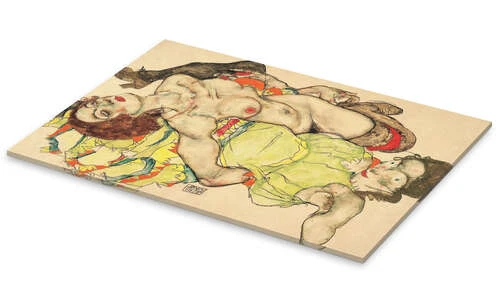 Two Girls Lying Entwined Egon Schiele Akrylbillede 30 X 20 Cm Billedramme 4 Two Girls Lying Entwined Egon Schiele Akrylbillede 30 X 20 Cm Billedramme - Billede 2