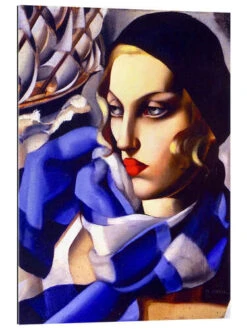 The Blue Scarf Tamara De Lempicka Galleritryk 20 X 30 Cm Billedramme