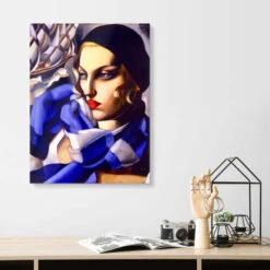 The Blue Scarf Tamara De Lempicka Galleritryk 20 X 30 Cm Billedramme -POSTERLOUNGE Salg 389906 gallery print room fashion l