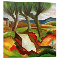 Willows By The Brook August Macke Akrylbillede 30 X 30 Cm Billedramme