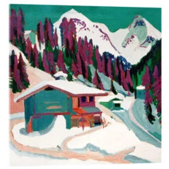 Wild Ground In The Snow Ernst Ludwig Kirchner Akrylbillede 30 X 30 Cm Billedramme