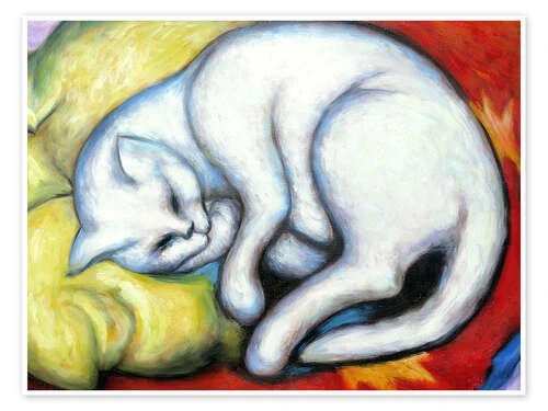 The White Cat (Tom Cat On Yellow Pillow) Franz Marc Plakat 40 X 30 Cm Billedramme 3 The White Cat (Tom Cat On Yellow Pillow) Franz Marc Plakat 40 X 30 Cm Billedramme