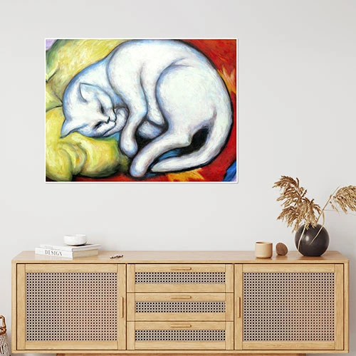The White Cat (Tom Cat On Yellow Pillow) Franz Marc Plakat 40 X 30 Cm Billedramme 6 The White Cat (Tom Cat On Yellow Pillow) Franz Marc Plakat 40 X 30 Cm Billedramme - Billede 4