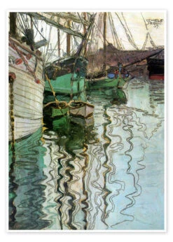 Harbor Of Trieste Egon Schiele Plakat 30 X 40 Cm Billedramme