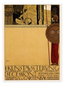 Kunstudstilling I Østrig Gustav Klimt Plakat 30 X 40 Cm Billedramme
