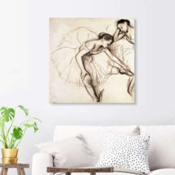 Two Dancers Resting Edgar Degas Galleritryk 30 X 30 Cm Billedramme -POSTERLOUNGE Salg 415314 gallery print room beige l