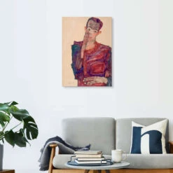 Self-Portrait With Eyelid Pulled Down Egon Schiele Akrylbillede 20 X 30 Cm Billedramme -POSTERLOUNGE Salg 418847 acrylic glass room beige l