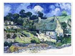 Thatched Cottages At Cordeville Vincent Van Gogh Plakat 40 X 30 Cm Billedramme