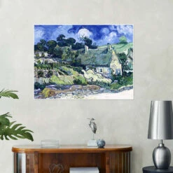 Thatched Cottages At Cordeville Vincent Van Gogh Plakat 40 X 30 Cm Billedramme -POSTERLOUNGE Salg 475881 poster room blue l