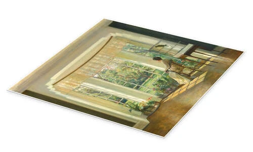 Venter Ved Vinduet Carl Holsøe Plakat 30 X 30 Cm Billedramme 4 Venter Ved Vinduet Carl Holsøe Plakat 30 X 30 Cm Billedramme - Billede 2