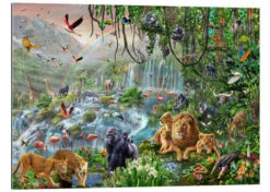 Jungle Vandfald Adrian Chesterman Galleritryk 30 X 20 Cm Billedramme