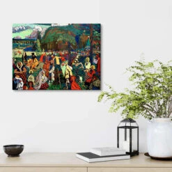 Colourful Life Wassily Kandinsky Lærredsbillede 30 X 20 Cm Billedramme -POSTERLOUNGE Salg 510746 canvas room green l