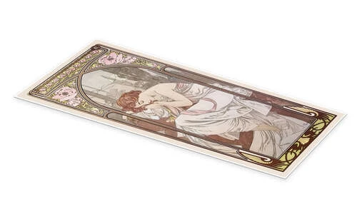 The Four Times Of The Day - Night's Rest Alfons Mucha Plakat 20 X 50 Cm Billedramme 4 The Four Times Of The Day - Night's Rest Alfons Mucha Plakat 20 X 50 Cm Billedramme - Billede 2