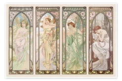 The Four Times Of The Day, 1899 Alfons Mucha Plakat 30 X 20 Cm Billedramme