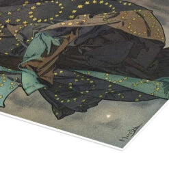 The Moon And The Stars - The Moon I Alfons Mucha Plakat 20 X 50 Cm Billedramme -POSTERLOUNGE Salg 511460 poster empCorner l