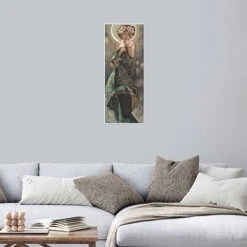 The Moon And The Stars - The Moon I Alfons Mucha Plakat 20 X 50 Cm Billedramme -POSTERLOUNGE Salg 511460 poster room panorama l