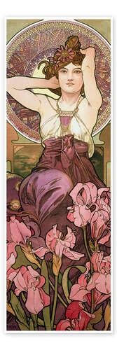 The Precious Stones - Amethyst, 1900 Alfons Mucha Plakat 20 X 60 Cm Billedramme