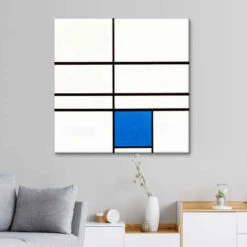 Composition With Blue Piet Mondrian Lærredsbillede 30 X 30 Cm Billedramme 9 Composition With Blue Piet Mondrian Lærredsbillede 30 X 30 Cm Billedramme -POSTERLOUNGE Salg 511717 canvas room square l