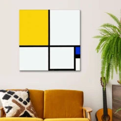Composition With Blue And Yellow Piet Mondrian Lærredsbillede 30 X 30 Cm Billedramme -POSTERLOUNGE Salg 511855 canvas room yellow l