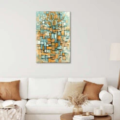 Tableau No. 1, Line Piet Mondrian Lærredsbillede 20 X 30 Cm Billedramme -POSTERLOUNGE Salg 511864 canvas room orange l