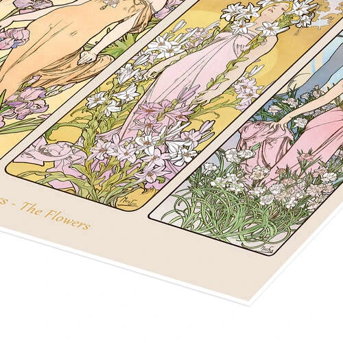 The Flowers Alfons Mucha Plakat 30 X 20 Cm Billedramme 5 The Flowers Alfons Mucha Plakat 30 X 20 Cm Billedramme - Billede 3