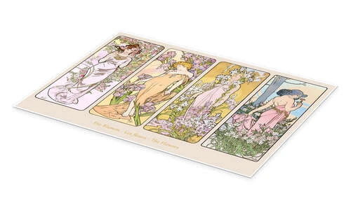 The Flowers Alfons Mucha Plakat 30 X 20 Cm Billedramme 4 The Flowers Alfons Mucha Plakat 30 X 20 Cm Billedramme - Billede 2