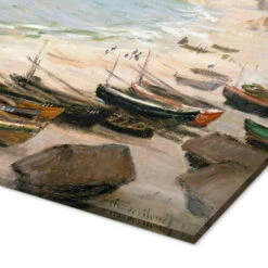 Boats On The Beach At Etretat Claude Monet Akrylbillede 30 X 20 Cm Billedramme -POSTERLOUNGE Salg 527057 acrylic glass empCorner l