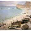 Boats On The Beach At Etretat Claude Monet Akrylbillede 30 X 20 Cm Billedramme -POSTERLOUNGE Salg 527057 acrylic glass l