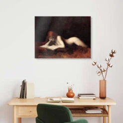 The Reader Jean-Jacques Henner Galleritryk 30 X 20 Cm Billedramme -POSTERLOUNGE Salg 527402 gallery print room brown l